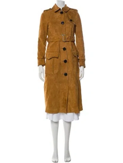 Pre-owned Coach Suede Trench Coat In Brown