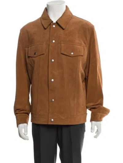 Pre-owned Coach Suede Trucker Jacket In Brown