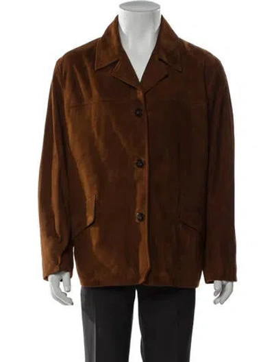 Pre-owned Coach Suede Utility Jacket In Brown