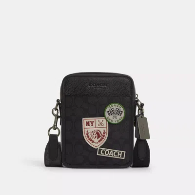 Coach Sullivan Crossbody In Signature Canvas With Patches In Grey