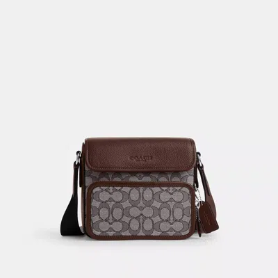 Coach Sullivan Flap Crossbody Bag In Signature Jacquard In Brown