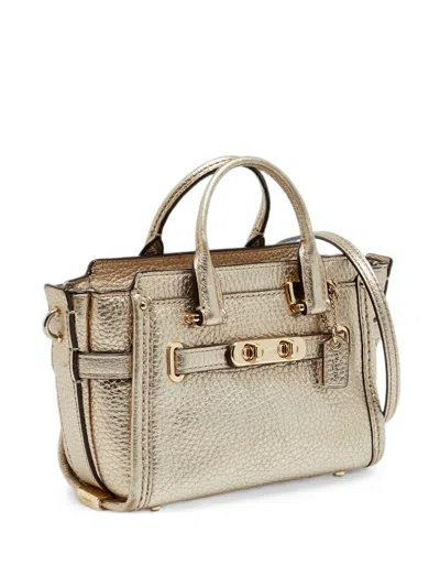 Pre-owned Coach Swagger Crossbody Bag In Gold