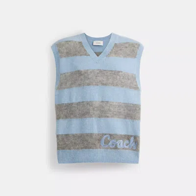 Coach Sweater Vest In Blue Multi