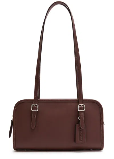 Coach Swing Leather Shoulder Bag In Burgundy