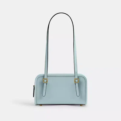 Coach Swing Zip Bag 20 In Brass/light Blue
