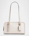 Coach Swing Zip Leather Shoulder Bag In Chalk