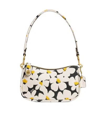 Coach Swinger 20 Floral Print Shoulder Bag In White