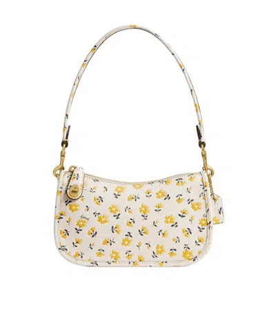 Coach Swinger 20 Floral Print Shoulder Bag In White