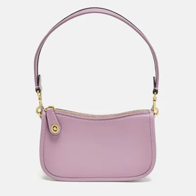 Pre-owned Coach Swinger 20 Purple Leather Pochette Bag