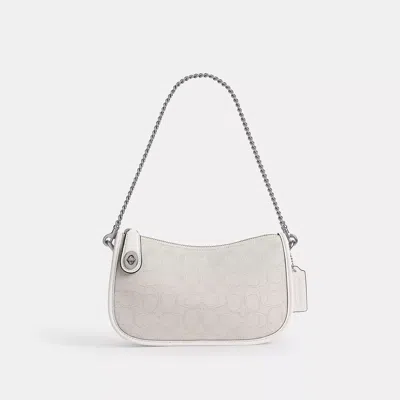 Coach Swinger Bag In Signature Jacquard In White