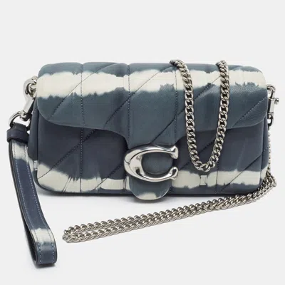 Pre-owned Coach Tabby 19 Blue Tie Dye Leather Chain Crossbody Bag