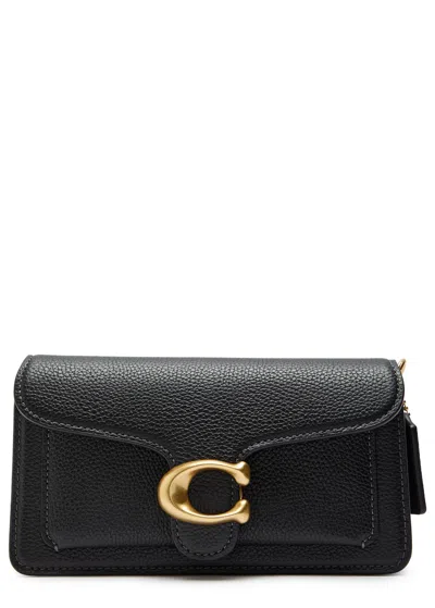 Coach Tabby 19 Grained Leather Wristlet Bag In Black