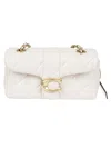 Coach Quilted Leather Shoulder Bag With Chain Strap In White
