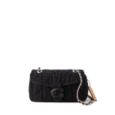 Coach Tabby 20 Logo Plaque Quilted Shoulder Bag In Black