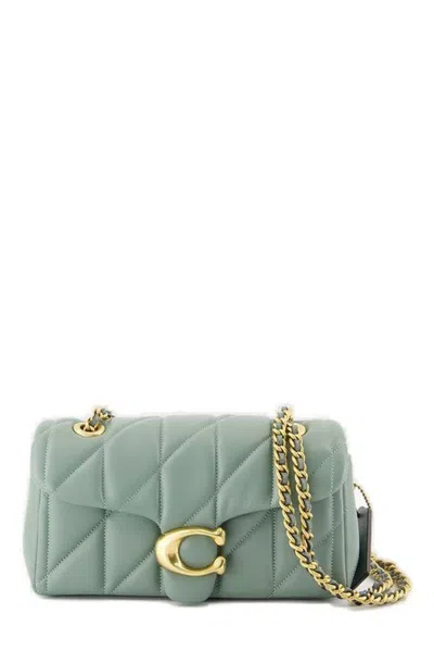 Coach Tabby 20 Quilted Sage Leather Shoulder Bag In Green