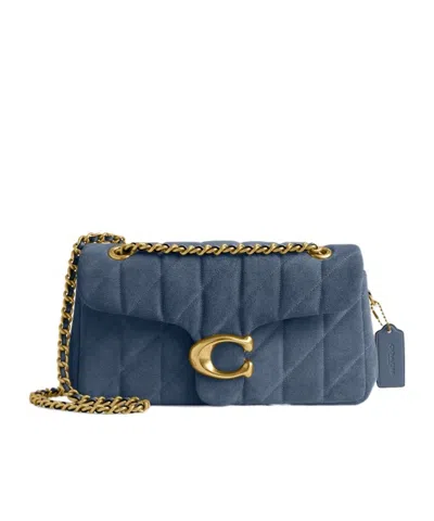 Coach Tabby 20 Logo Plaque Shoulder Bag In Blue