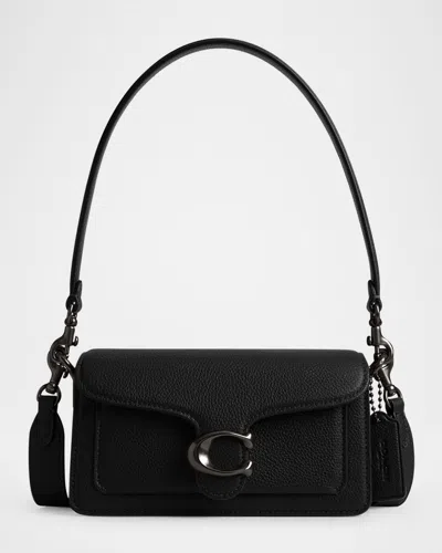 Coach Tabby 20 Pebbled Leather Shoulder Bag In Black/black