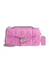 Coach Tabby 20 Quilted Fuchsia Leather Shoulder Bag In Pink