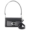 Coach Tabby 20 Crystal Leather Shoulder Bag In Black