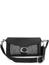 Coach Tabby 20 Crystal Leather Shoulder Bag In Black