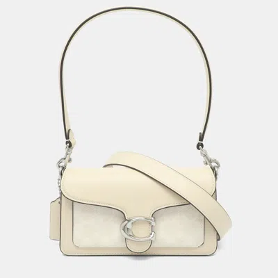 Pre-owned Coach Tabby 20 White Leather Shoulder Bag
