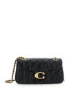 Coach Quilted Tabby Shoulder Bag 26 With Chain Handbags Black In Black