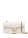 Coach Quilted Leather Shoulder Bag With Chain Strap In White