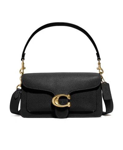 Coach Tabby 26 Logo Plaque Shoulder Bag In Black