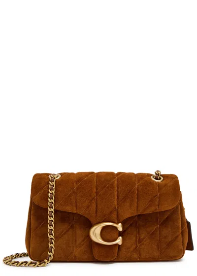 Coach Tabby 26 Quilted Suede Shoulder Bag In Brown