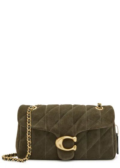 Coach Tabby 26 Quilted Suede Shoulder Bag In Green