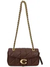 Coach Quilted Tabby Shoulder Bag 26 With Chain Handbags Bordeaux In Brown