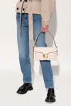 Coach Tabbly Pebbled Leather Shoulder Bag In Cream
