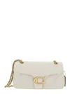 Coach Quilted Leather Crossbody Bag With Chain Strap In Gray
