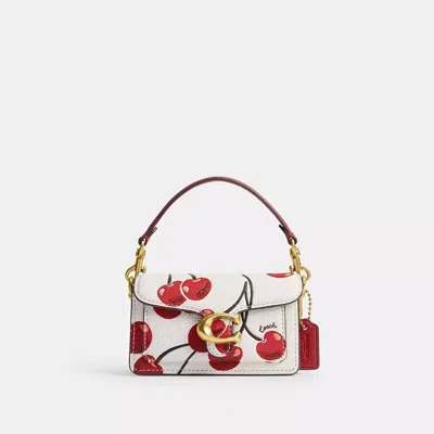Coach Tabby Bag 12 With Cherry Print In White