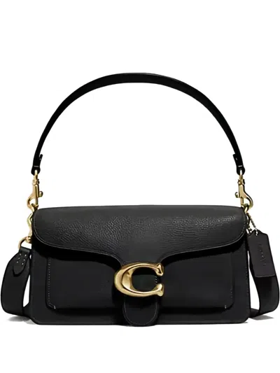 Coach Tabby C-logo Tote Bag In Black