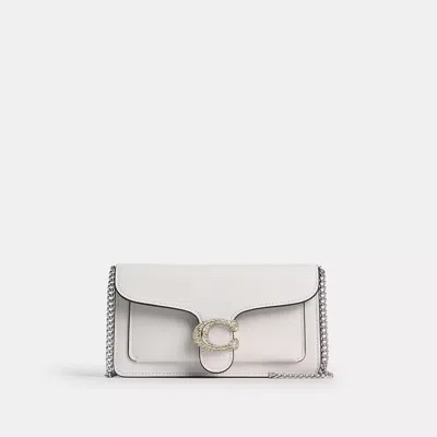Coach Tabby Chain Clutch In Silver/chalk
