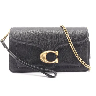 Coach Tabby Chain Crossbody Bag Leather In Black