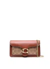 Coach Tabby Monogram Jacquard Chain Clutch In Brown