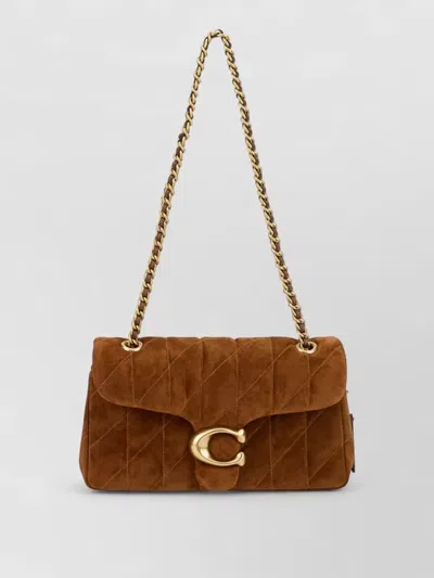 Coach Tabby Chain Strap Quilted Shoulder Bag In Brown