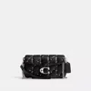 Coach Tabby Crossbody Wristlet With Pillow Quilting And Crystal Rivets In Silver/black