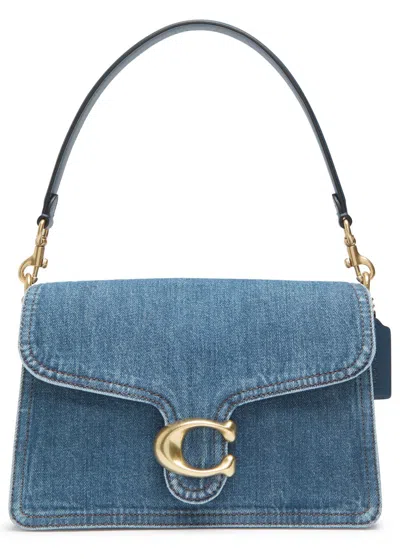 Coach Tabby Denim Shoulder Bag In Gold