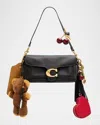 Coach Tabby Grain Leather Shoulder Bag With Charms