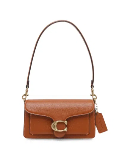 Coach Tabby Leather Shoulder Bag In 브라운