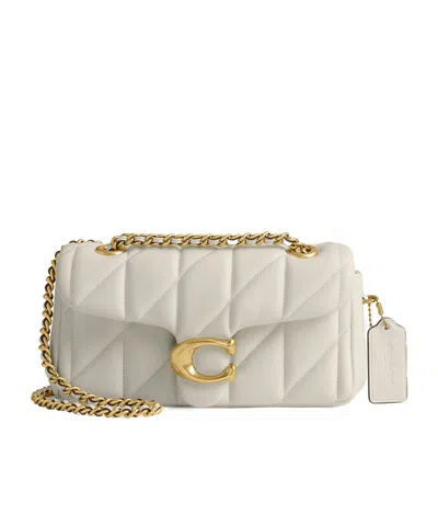 Coach Tabby Leather Shoulder Bag In White