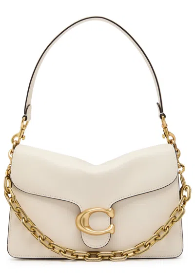 Coach Tabby Leather Shoulder Bag In White