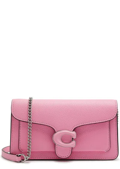 Coach Tabby Leather Wallet-on-chain In Pink