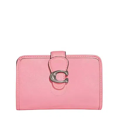 Coach Tabby Leather Wallet In Pink