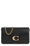 Coach Tabby Logo Plaque Chain-linked Crossbody Bag In Black