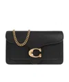 Coach Chain Strap Textured Shoulder Bag In Black