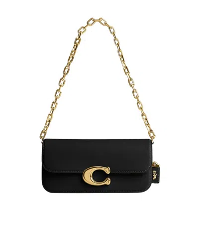 Coach Tabby Logo Plaque Shoulder Bag In Black